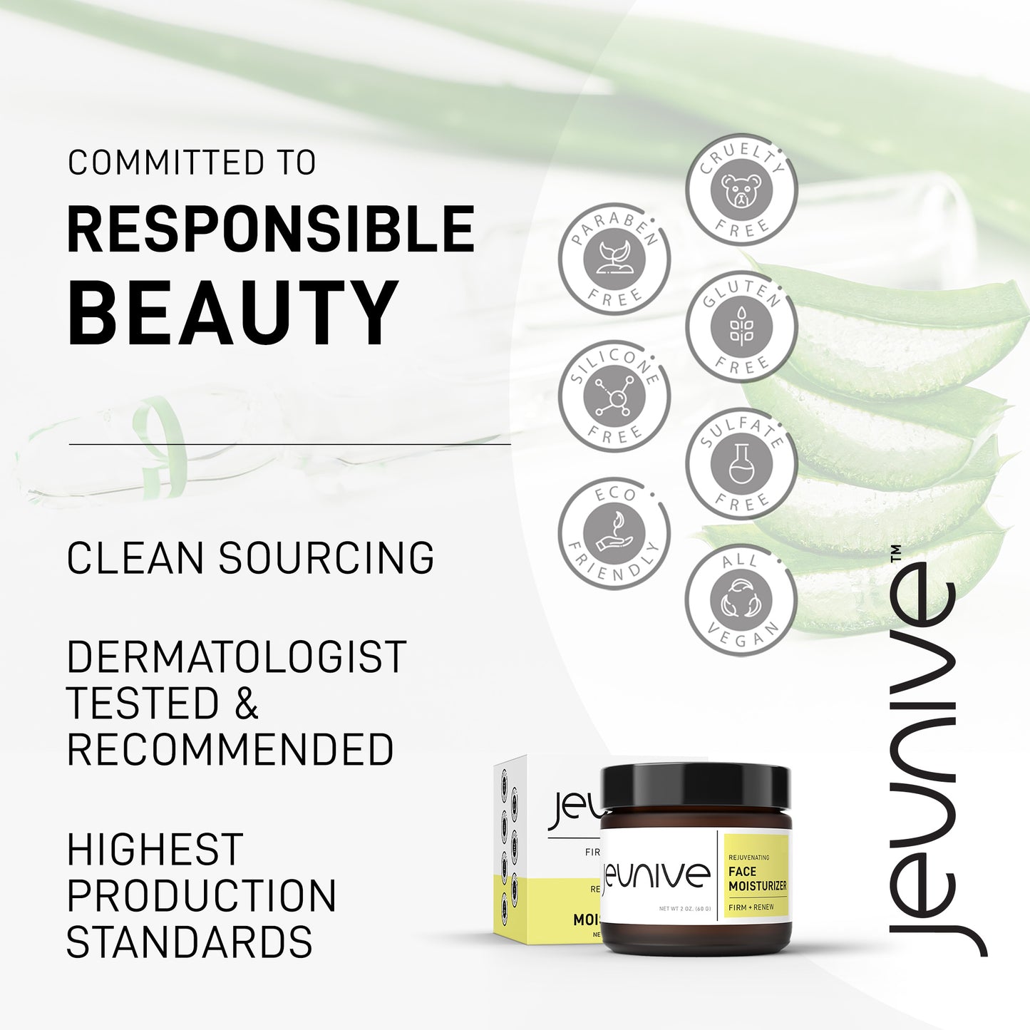 Face Moisturizer, Responsible Beauty, Clean Sourcing, Dermatologist Tested Recomenned, Paraben, Silicon, Cruelty, Gluten and Sulfate Free, Eco Friendly, All Vegan