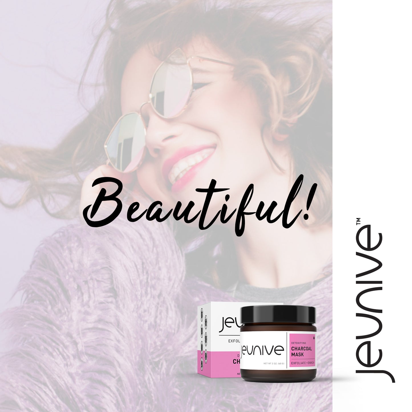 Jeunive Detoxifying Charcoal Mask, Exfoliate and Enrich, Highest Quality Skin Care Line, Beautiful!