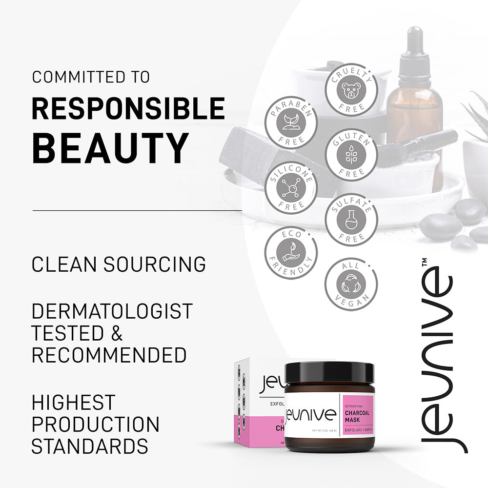 Triple Action Detoxifying Charcoal Mask | Spa Quality Cleansing Clays - Reduce Pores, Gently Exfoliate, Anti-Aging | Blackheads, Acne and Excessive Oil treatment for a youthful complexion, 2oz (57g)