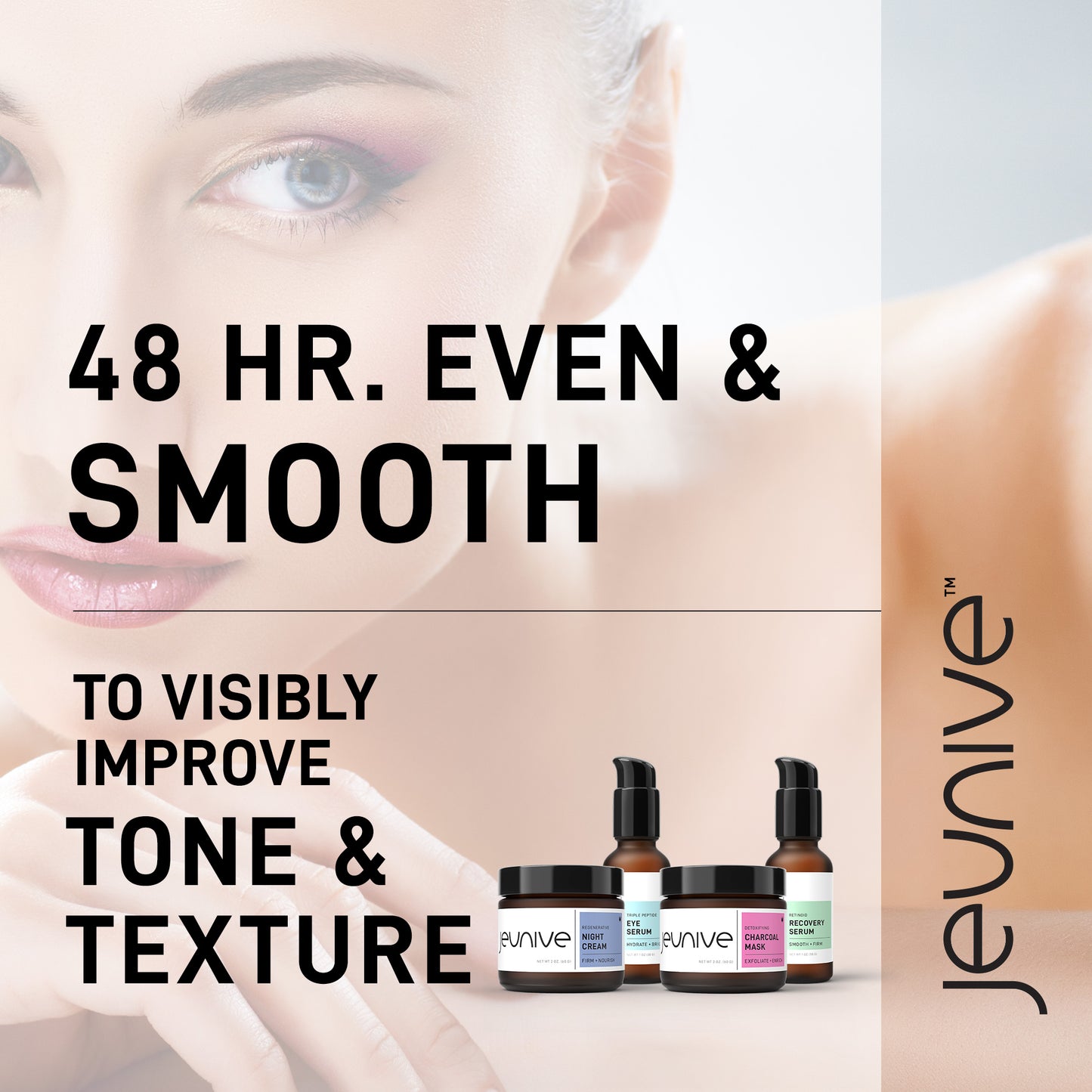 Jeunive Skin Texture Solution | 48Hr Collagen and Elastin promoting Texture and Tone Refinement | Invigorating & Rejuvenating | Reduce Pores and Blackheads, Even Tone …