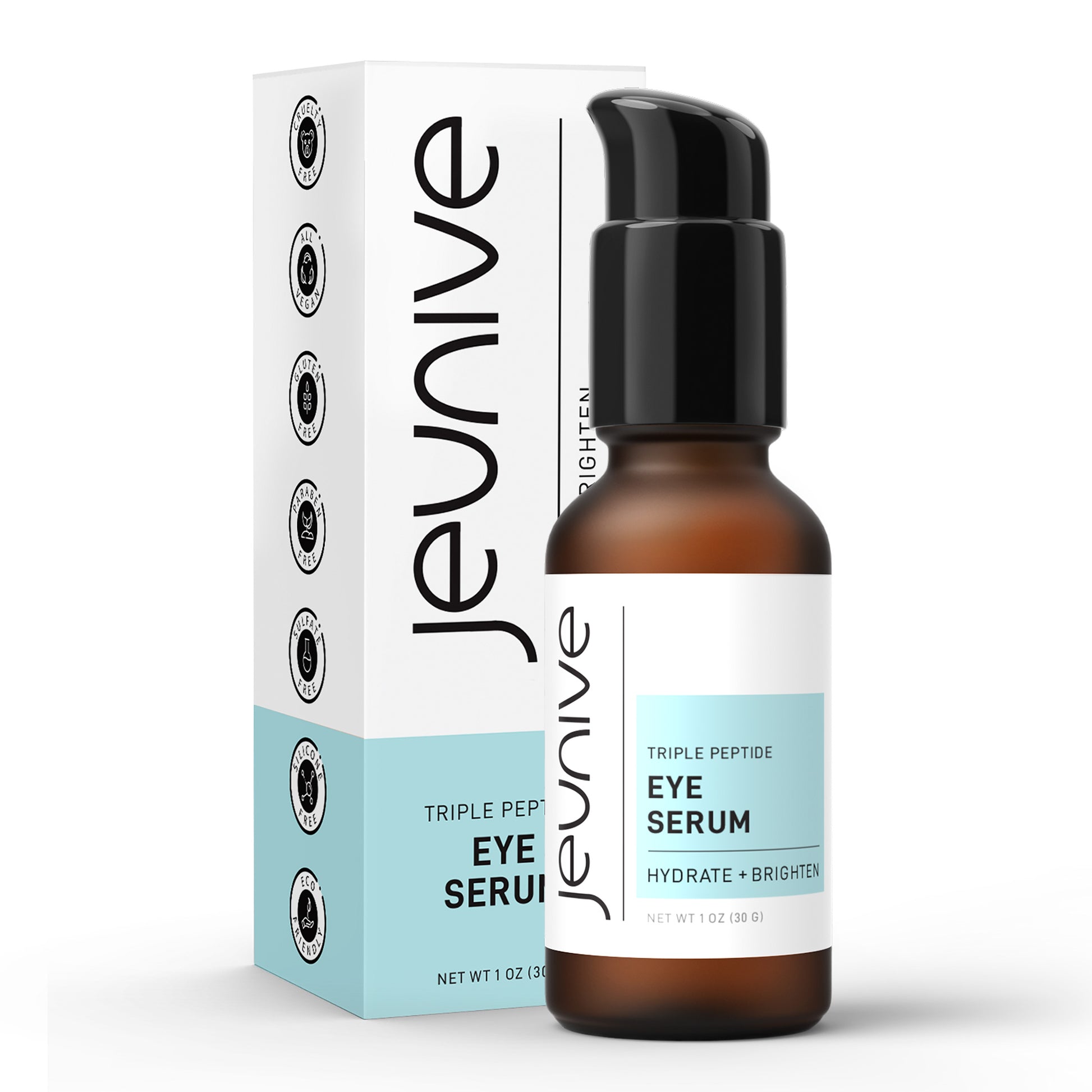 Jeunive Triple Peptides Eye Correction Serum, Refreshing, Deep Hydrating Delicate Eye Skin Area | Reduce Dark Circles, Puffiness, Fine Lines and Wrinkles