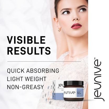 Jeunive Night Cream, Visible Results, Quick Absorbing, Light Weight, Non-Greasy, Highest Quality, Effective Skin Care